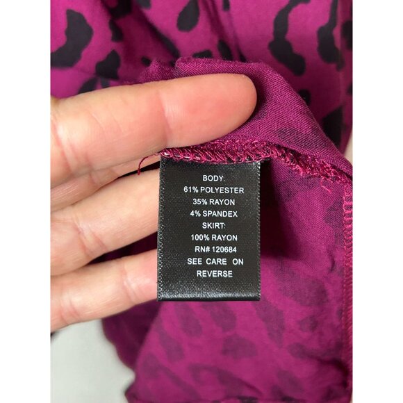 Torrid Black Animal Print Faux Wrap Dress 2X - Picture 6 of 7